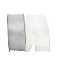 Reliant Ribbon Display Glimmer Value Wired Edge Ribbon Silver 2.5 in. x 50 yards 99669W-070-40K